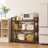 Homeiju 3 Tier Bookshelf 31.49" Width, Wood and Metal Etagere Bookcase, Vintage Farmhouse Modern Wooden Big Book Shelf for Home Living Room Bedroom Office Storage(Rustic Brown) Homeiju