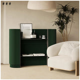 DIHRVTHC Modern Reception Desk, Oval Console Table, White, One Size, Residential Use DIHRVTHC