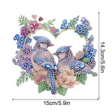 AiYuanzsh Diamond Art Painting Ornament Flowers and Birds Blue Hanging Sign Set Diamond Art Hanging Wall Art DIY 5D Crystal Rhinestone Pendant Kits for Wall Door Window Decorations AiYuanzsh