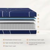 Sweetnight King Mattress, 14 Inch Hybrid, Gel Memory Foam and Pocketed Coils, Medium Plush, Blue Sweetnight