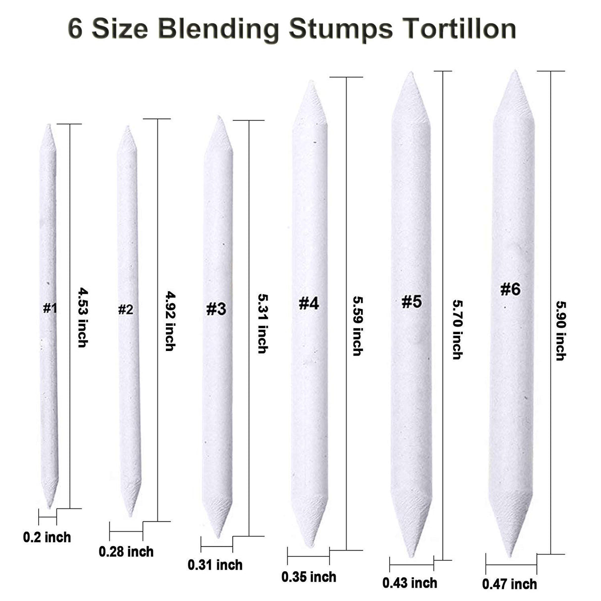 Cettkowns 36 Pieces Artist Blending Stump and Tortillion Art Blenders for Student Sketch Drawing Cettkowns