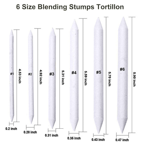 Cettkowns 36 Pieces Artist Blending Stump and Tortillion Art Blenders for Student Sketch Drawing Cettkowns