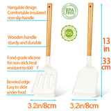 KLAQQED 2Pcs Spatula Silicone Spatula Set Turner Kitchen Spatulas Silicone Heat Resistant for Nonstick Cookware Rubber Wok Spatula, Plastic Spatula Silicone for Cooking Use Kitchen Utensils Set White KLAQQED