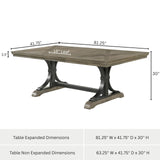 Roundhill Furniture Birmingham 8-Piece Dining Set: Extendable Table with 4 Side Chairs, 2 Armchairs, and a Nailhead Bench, Driftwood Finish Roundhill Furniture