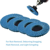 Saiper 10pcs 2 Inch 80 Grit Roll Lock Flap Sanding Disc Quick Change Zirconia Alumina Grinding Wheels with 1/4" Shank Pad Holder for Rotary Tools Die Grinder Polishing Metal Iron Rust Removal Saipor