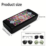 BAYUNOE Eye Glass Case Diamond Art Painting Portable Unisex Protective Case DIY Art Craft for Sunglasses Glasses Storage Box-Flower07 BAYUNOE