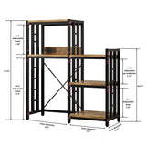 6-Tier Kitchen Baker's Rack with Power Outlet, Microwave Oven Stand with Storage Suitable for Kitchen Living Room Office Storage Shelf, Mini Fridge Stand Shelves for Spices, Pots and Pans. (Brown) Mini Quexing