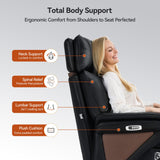 OKUP M78 Dual Motor Electric Executive Office Chair with Heat Massage Ventilation, 180° Lay-Flat Reclining Office Chair with Footrest, Adjustable Headrest, Electric Lumbar Support (Black) OKUP