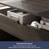 BELLEZE Coffee Table, Lift Top Coffee Table with Hidden Compartment and Open Storage Shelf, Central Table for Living Room, Home Office - Brown BELLEZE