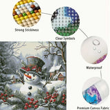 5D Winter Diamond Art Kits for Adults Beginners,Christmas Snowman Diamond Painting Kits,DIY Full Round Drill Diamond Dots Paintings Gem Art Crafts for Home Decor 13.8x13.8inch GEMFAMILY