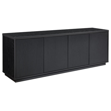Henn&Hart Hanson Rectangular TV Stand for TV's up to 75" in Black Grain Henn&Hart