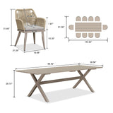 PURPLE LEAF 11 Pieces Outdoor Dining Set All-Weather PE Rattan Outdoor Patio Furniture Set with All Aluminum Frame Rectangular Table and Chairs Set for Lawn Garden Backyard Deck, Champagne PURPLE LEAF