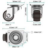 HOLKIE 1 inch Small Caster Wheels for Furniture Low Profile Casters Set of 4 Total Capacity 90 Lbs Perfect Wheels for Small Project、Nightstand、Side Table (No Brake) HOLKIE