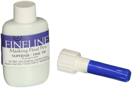 Fineline Masking Fluid Pen 20 Gauge W/Masking Fluid, 1.25 Ounces Fineline Applicators
