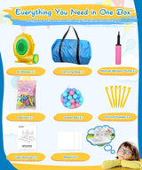 NBSPORT White Bounce House with Blower Included, 9x9x7FT Inflatable Bounce House Castle with Ball Pit and Slide,Small Jumper Bouncy Castle, Fun for Kids Birthday Party NBSPORT