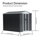 Outdoor Storage Shed 6 X 9 FT, Metal Storage Shed, Outdoor Tool Storage Shed with Door Lock, Waterproof, for Backyard, Garden Patio Lawn CuisinSmart
