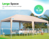 Quictent 10x20ft Pop up Canopy Tent Party Tent Outdoor Event Gazebo Waterproof with Roller Bag(Beige) Quictent