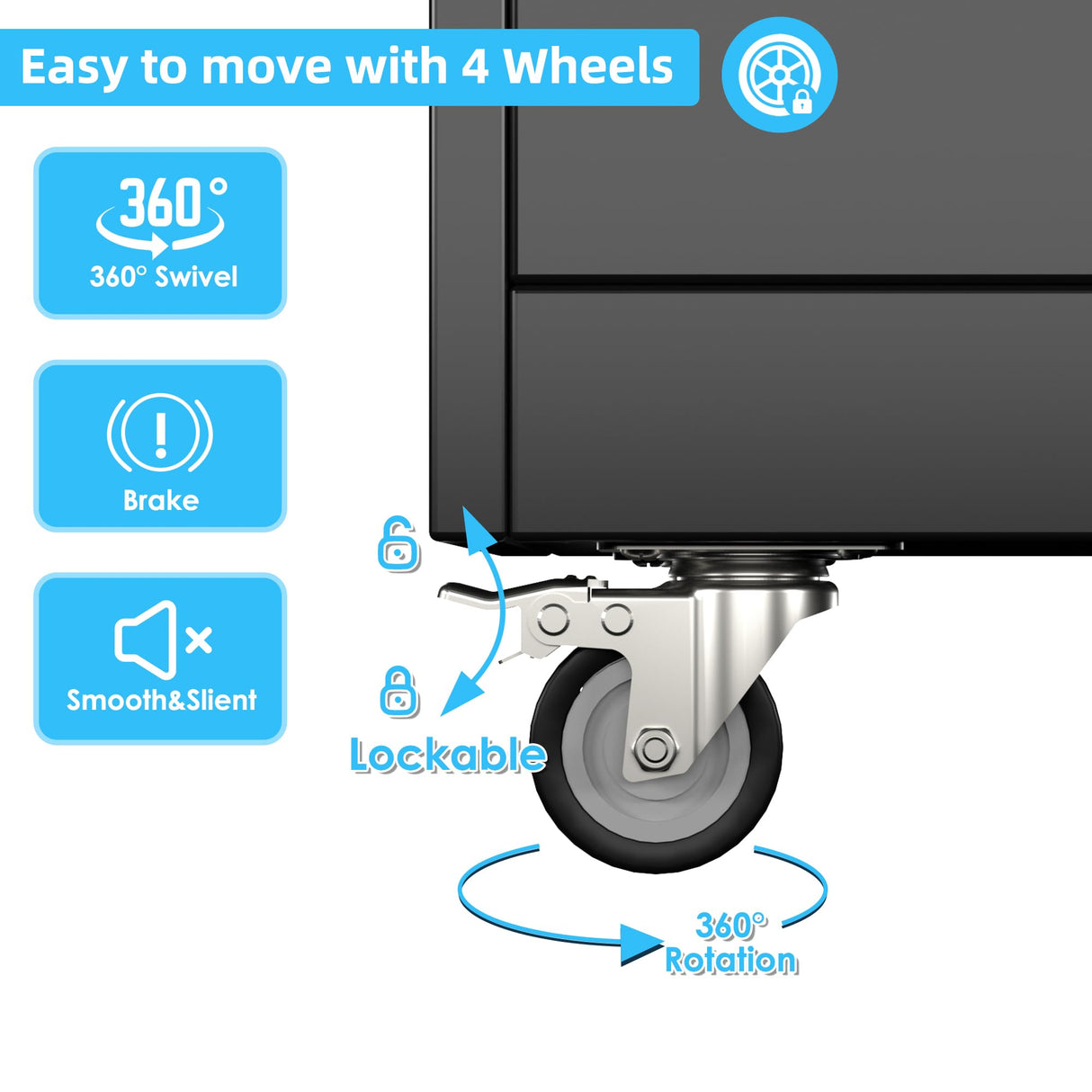 Broom Closet Storage Cabinet with Wheels and Pegboard,Garage Storage Cabinet with Lockable and Magnetic Doors,Adjustable Shelves for Garage Home Office,Required Assembly,17.7"D*33.5"W*70.87"H Reemoon