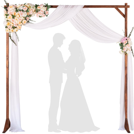IDZO 7.2FT Wooden Wedding Arch Stand – Acacia Wood Garden Arch, Wedding Backdrop, Ceremony Arbor for Outdoor & Indoor Events, Supports Floral, Fabric, Balloon & Lamp Decorations for Wedding Arches IDZO
