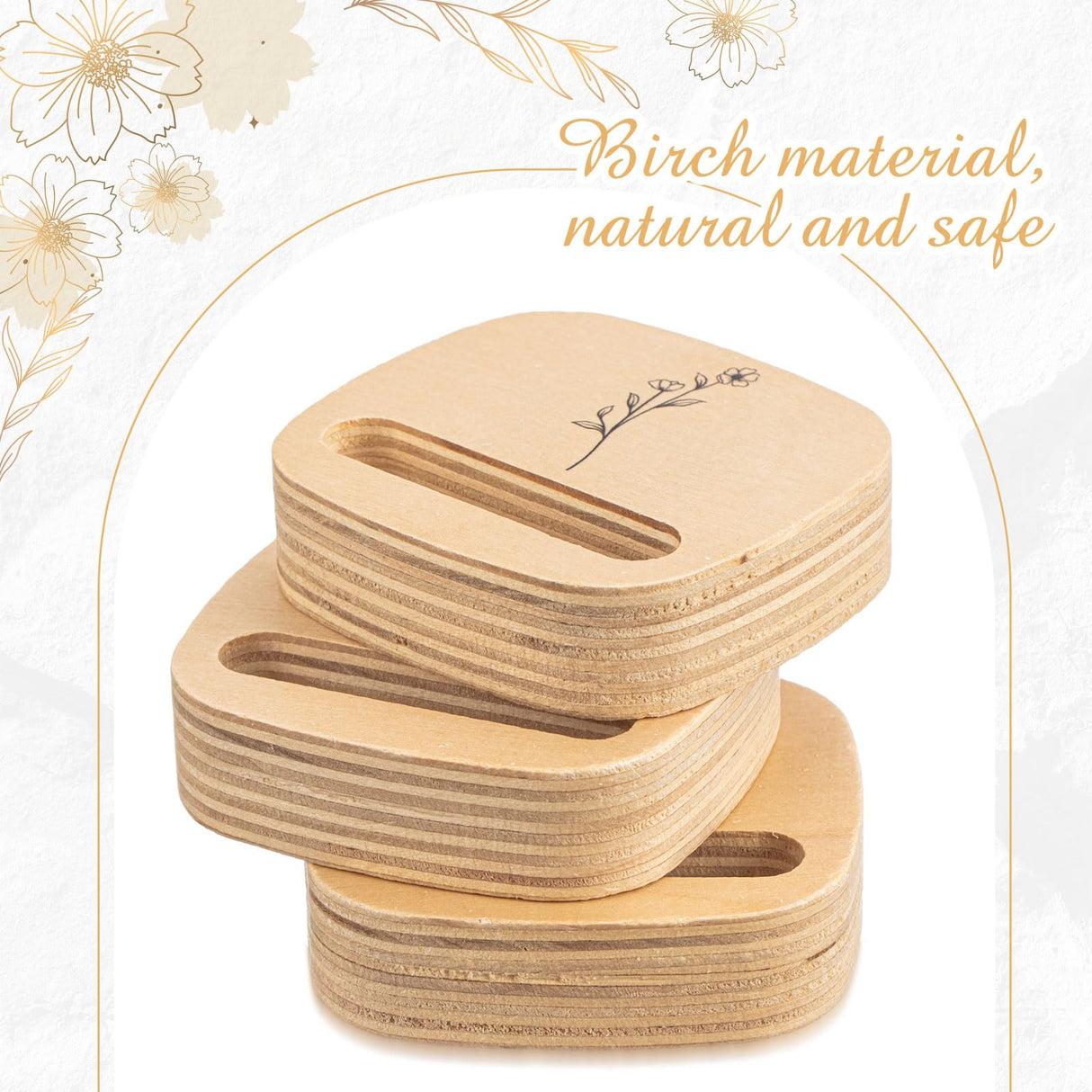 Juexica 5 Pcs Embroidery Hoop Display 3 x 2.76 Inches Embroidery Hoop Holder Wooden Base Hidden Screw Design DIY for Cross Stitch Accessories Decor Juexica