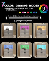 Gadroad LED Nightstand with Charging Station, Bedside Table with 3 Drawers and LED Lights, End Table Sofa Couch Side Table with Pull-Out Shelf, White Gadroad