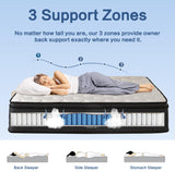 WUYOTRE 14 Inch Queen Size Mattress, Cooling Memory Foam Mattresses in a Box with Independent Spring,Soft and Breathable Hybrid Mattresses,Back Pain Relief,CertiPUR-US,Medium WUYOTRE