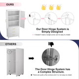 UNICOLY Pantry Kitchen Cabinet with Drawer, 75" Tall Pantry Storage Cabinet, Metal Storage Cabinets with Doors and Shelves, Large Freestanding Cupboard for Living, Dining Room, Assembly Required UNICOLY