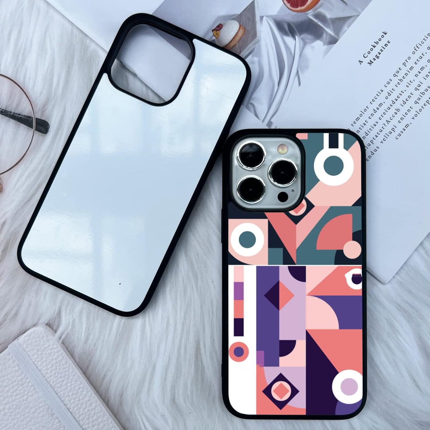 JUSTRY 5PCS Sublimation Blanks Phone Case Bulk Covers Compatible with iPhone 14,6.1-Inch (2022),Easy to Sublimate DIY Customized 2 in 1 2D Soft Rubber Cover with Inserts Matte