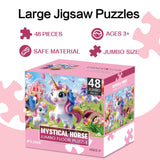 Jumbo Floor Puzzle for Kids,48 Piece Unicorn Large Jigsaw Puzzles,Puzzle for Toddler Ages 3-5,Fun Educational Preschool Learning Toy Gift for Boys & Girls Ages 4-8 IFLOVE