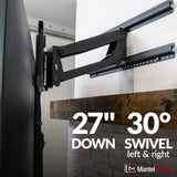 MantelMount- MM340 Above Fireplace Pull Down TV Mount- Televisions 44" to 80" Up to 90 lbs - Safe Auto-Adjusting TV Mounts - Patented Motion Stops, Handles, Balancing Technology - Superior Steel MantelMount