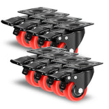 Nefish 2 Inch Casters Wheels (8 Pack), Heavy Duty Top Plate Caster Wheels with Brake 1200 Lbs, 360 Degree Durable Locking Furniture Swivel Castors, No Noise Polyurethane Wheels for Cabinet, Furniture Nefish