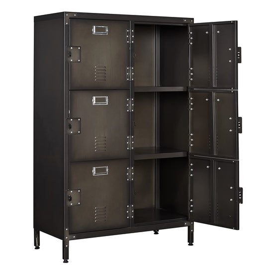 Metal Storage Cabinet, Storage Locker Employees Locker with 6 Doors, 47" Height Steel Cabinet with Lockable Doors, Storage Cabinet with Adjustable Feet for Home Office Gym. - WoodArtSupply