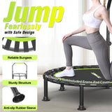 ZCMHAXJ Foldable Mini Trampoline, 40"/48" Rebounder Trampoline for Adults & Kids, 450lbs Capacity with U-Shaped Adjustable Bar, Indoor Fitness Workout Exercise Equipment ZCMHAXJ