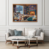 Winter Puzzles for Adults 1000 Piece, Cozy Cabin Puzzle Dog Cat Book Jigsaw Puzzle, Winter Cabin Puzzle Kittens PICKFORU