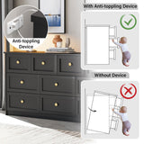 ROMMAK 10 Drawer Double Dresser for Bedroom, 59.1" Wide Dressers & Chests of Drawers with Large Capacity Storage,Black Dresser for Bedroom, Hallway,Black ROMMAK