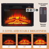 Electric Fireplace TV Stand,Contemporary TV Media Stand,Modern Entertainment Console with 23" Fireplace Inset, TV Media Stand with Storage Space, Media Console for Living Room Bedroom,Espresso Firscook