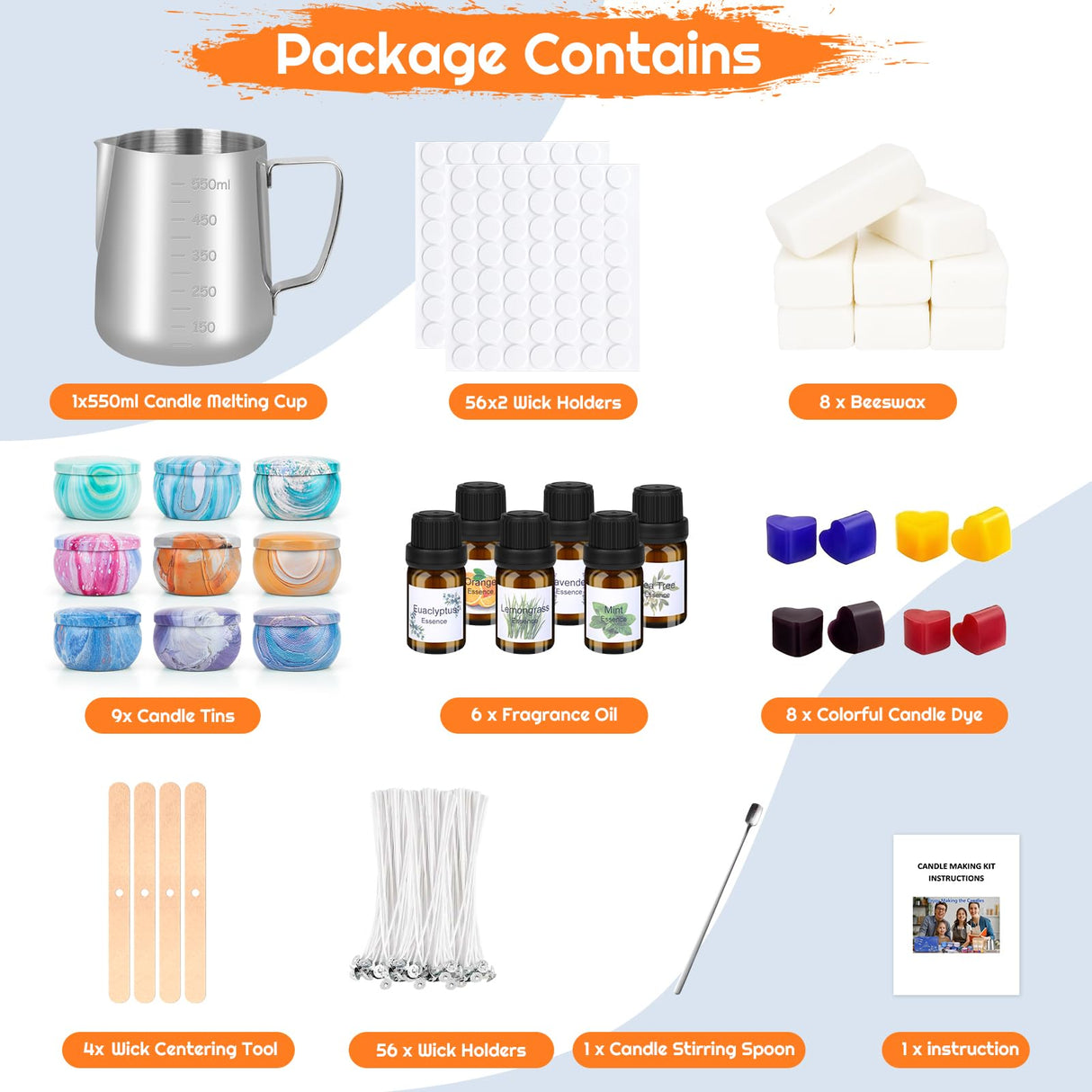 OFUN Candle Making Kit, Candle Making Kit for Adults, DIY Candle Making Supplies, Soy Candle Making Kit, DIY Kits for Adults, Geginners-Perfect Christmas Gifts Valentines Day Gift Mother's Day Gift OFUN