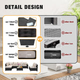 JOYURE 9 Pieces Patio Furniture Set All-Weather Outdoor Wicker Sectional Conversation Sofa Rattan Patio Seating Sofa with Cushion and Glass Table and Ottoman for Porch Poolside,Beige JOYURE