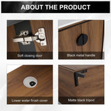 Modern 30-Inch Free Standing Bathroom Vanity Base with 2 Doors - Brown Storage Cabinet Generic