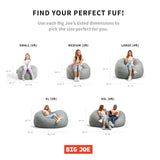 Big Joe Fuf XXL Foam Filled Bean Bag Chair with Removable Cover, Fog Lenox, Durable Woven Polyester, 6 feet Giant Big Joe