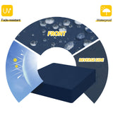 AAAAAcessories Outdoor Seat Cushions for Patio Furniture, Waterproof Replacement Patio Chair Cushions, Set of 2, 21 x 21 x 4 Inch, Navy Blue AAAAAcessories