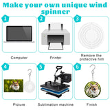 20 Pcs Sublimation Wind Spinner Blanks 3 Inch Heat Press Transfer Sublimation Blank Gift DIY Crafts Sublimation Ornaments for Indoor Outdoor Garden Yard Decoration Telooco