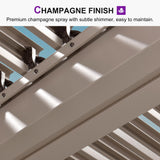 PURPLE LEAF Louvered Pergola 12' × 24' Outdoor Hardtop Gazebo Adjustable Aluminum Sun Shade for Deck Garden Backyard Patio Retractable Roof Canopy PURPLE LEAF