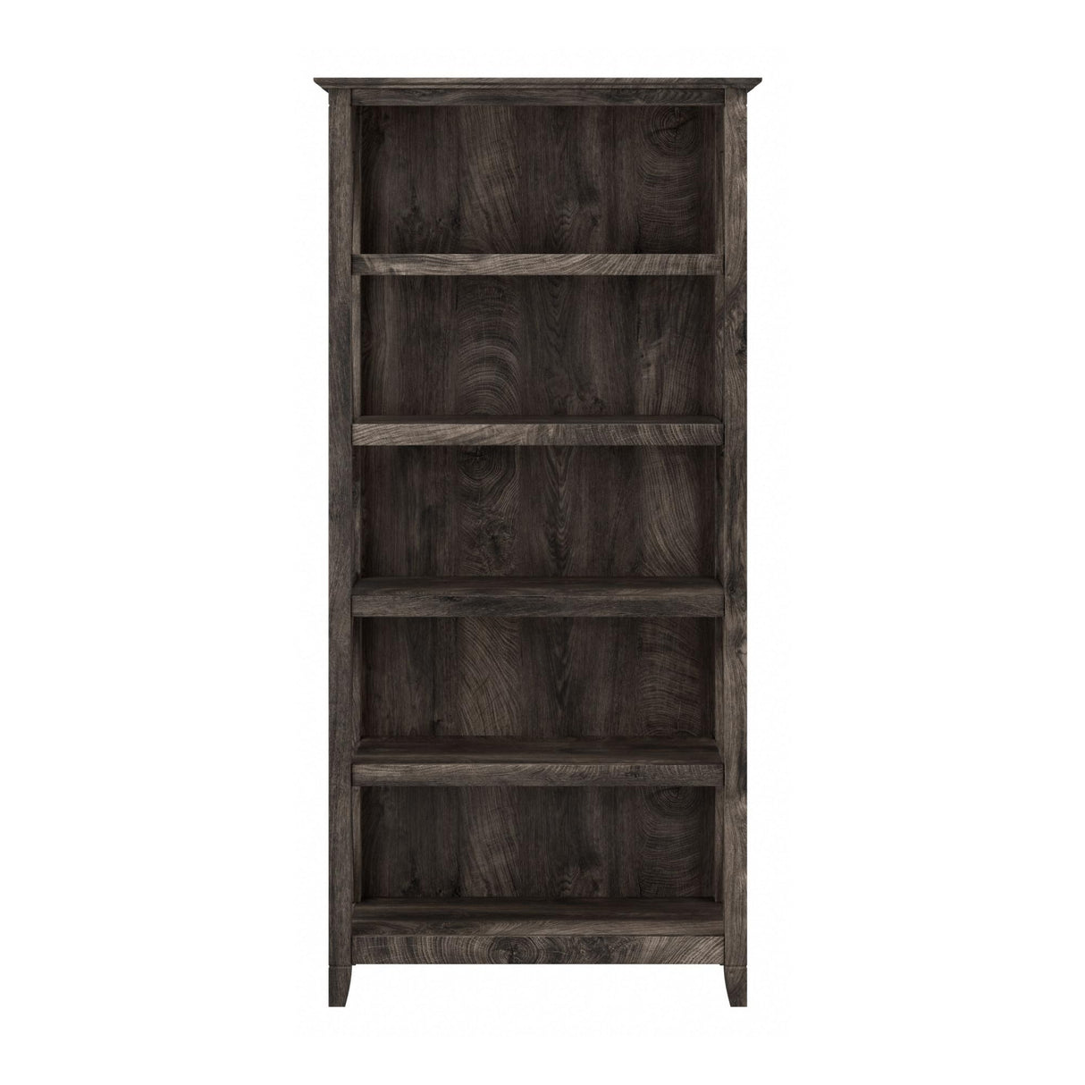 Bush Furniture Tall 5 Shelf Bookcase for Living Room or Home Office, Large Bookshelf, Modern Farmhouse Style, Key West Collection, Dark Gray Hickory Bush Furniture