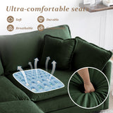 SoarFlash Chenille Sectional Sofa, Comfy L Shaped Modular Coush Sofa with Ottoman, Modern 2 Seat Couch Deep Seat Sofa Set for Living Room,Green SoarFlash