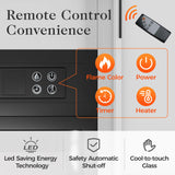 RoyalCraft Farmhouse Fireplace TV Stand for 65+ Inch TV, Entertainment Center with 23" Electric Fireplace with Remote, 34" Tall Modern Rustic TV Console with Sliding Bar Door for Living Room, White RoyalCraft