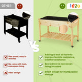 Idzo Raised Garden Bed with Legs, Durable Elevated Garden Box with Wax Oil Coated, 48x24x32in Wood Planter with Big Planter Box Load Up to 260 Pounds, Ergonomic Height for Convenient Plants Care IDZO