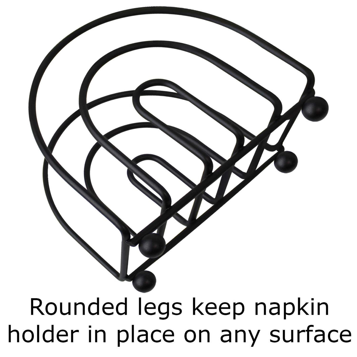 Blue Donuts Classic Arc Collection Napkin Holder – Napkin Holders for Tables, Farmhouse Napkins Holder, Dining Table Napkin Holders for Kitchen, Black Blue Donuts