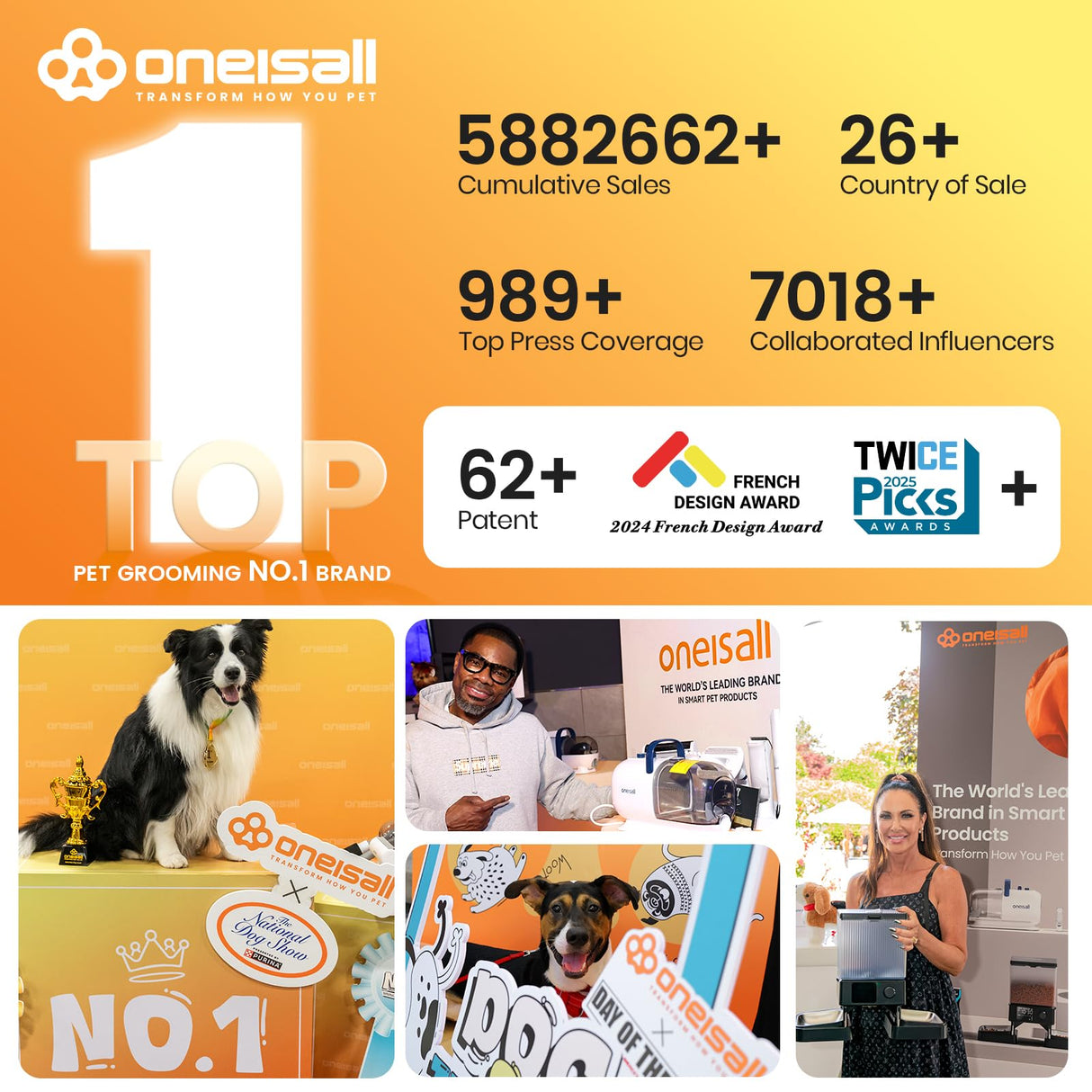 oneisall Dog Hair Vacuum & Dog Grooming Kit, Pet Grooming Vacuum with Pet Clipper Nail Grinder, 1.5L Dust Cup Dog Brush Vacuum with 7 Pet Grooming Tools for Shedding Pet Hair, Home Cleaning oneisall