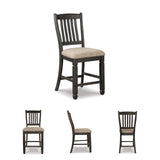 Signature Design by Ashley Tyler Creek Farmhouse 24.38" Counter Height Upholstered Barstool, Set of 2, Almost Black Signature Design by Ashley